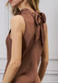 Vestito lungo raso fiocco dietro