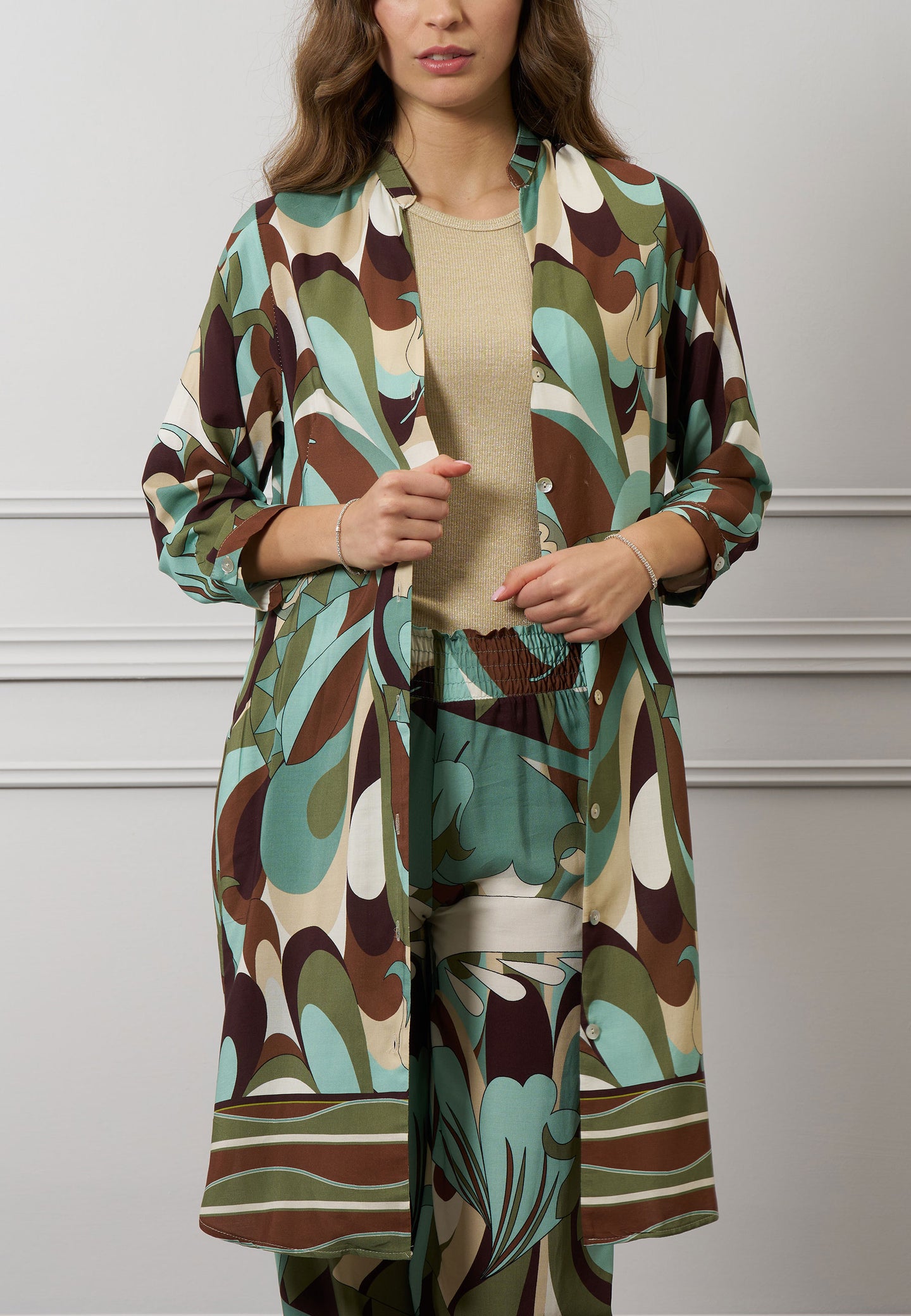 Vestito midi chemisier stampato