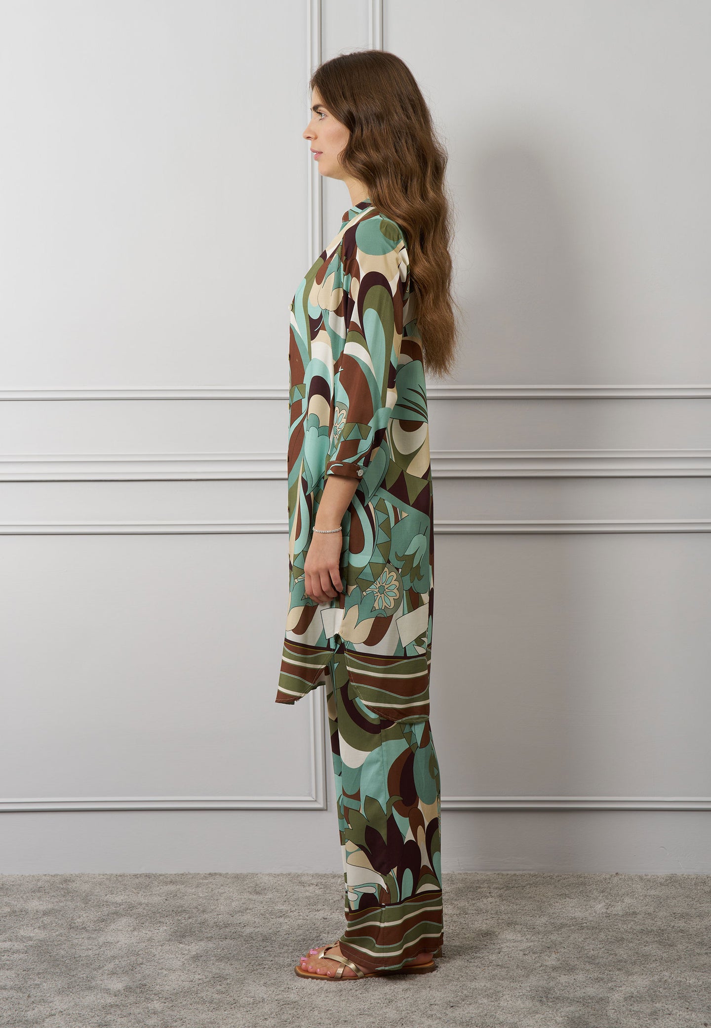 Vestito midi chemisier stampato