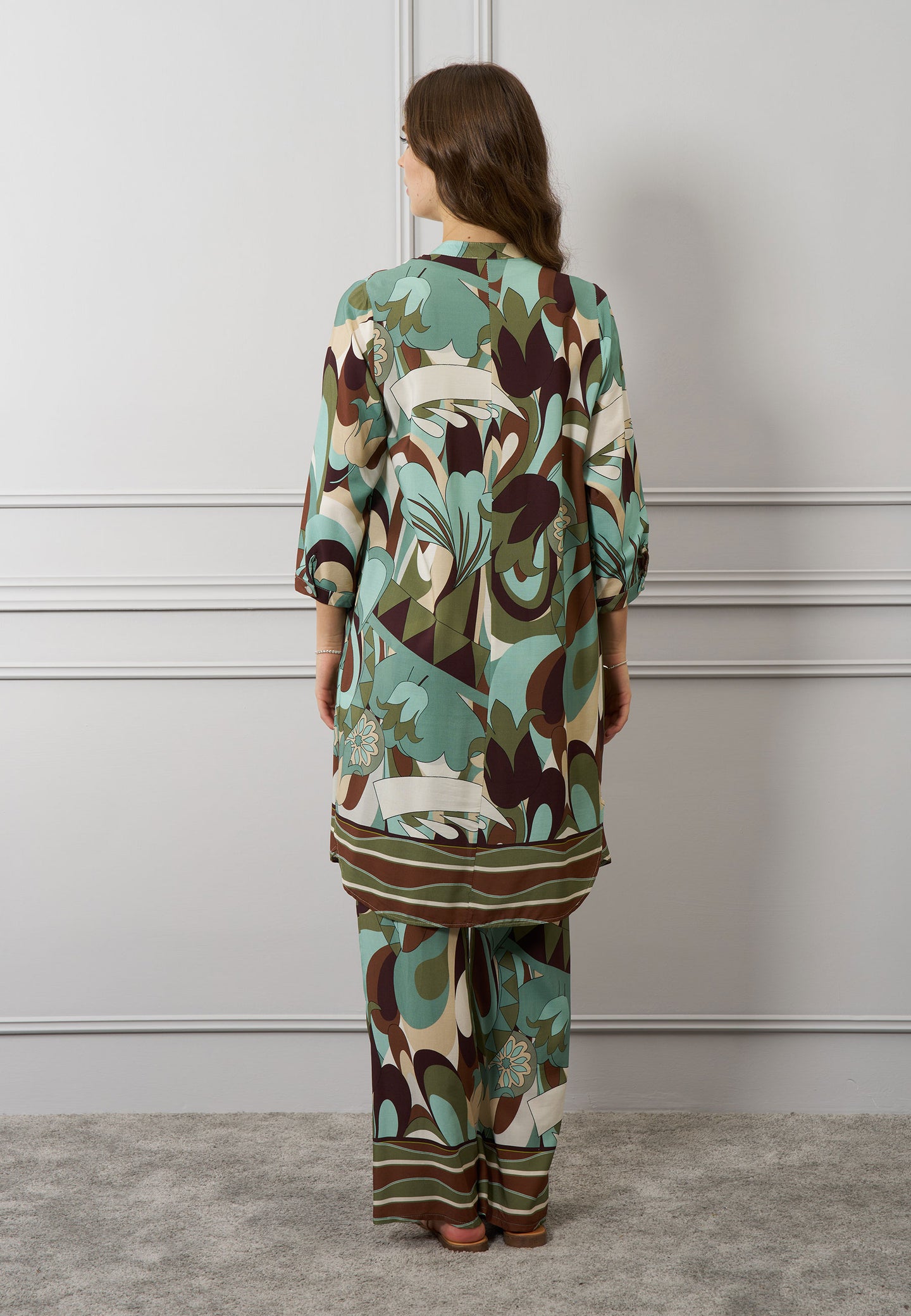 Vestito midi chemisier stampato