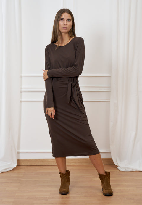 Vestito midi nodo in vita