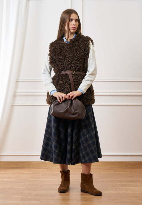 Cappotto smanicato in ecopelliccia