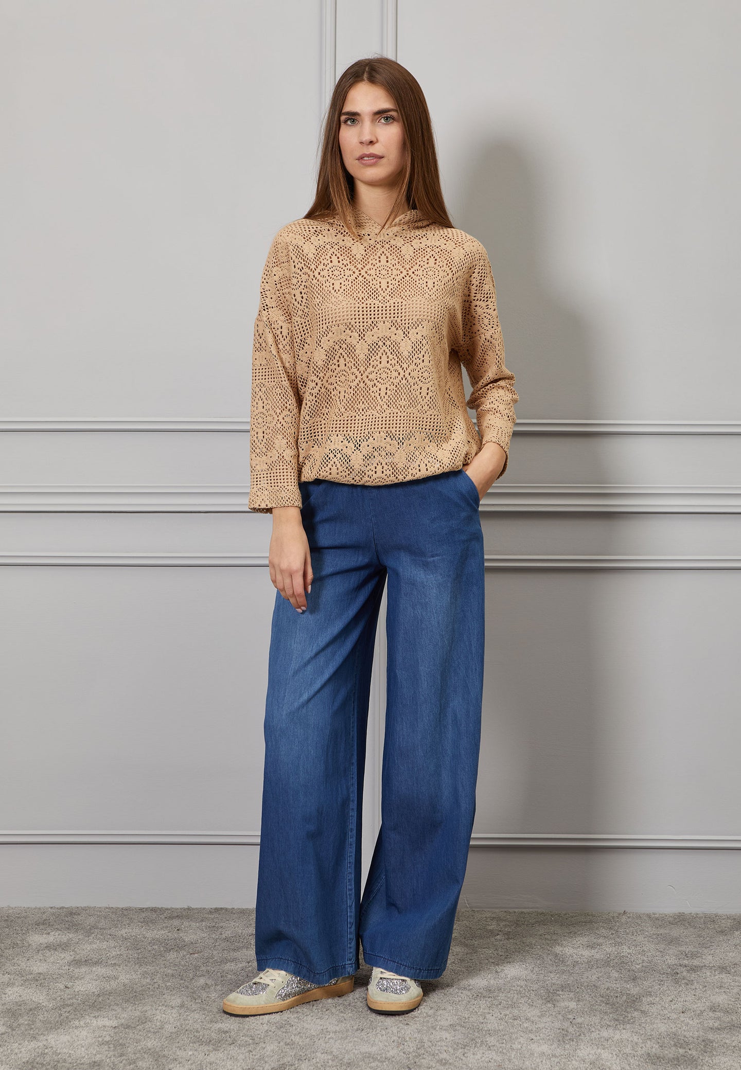 Maglia effetto crochet