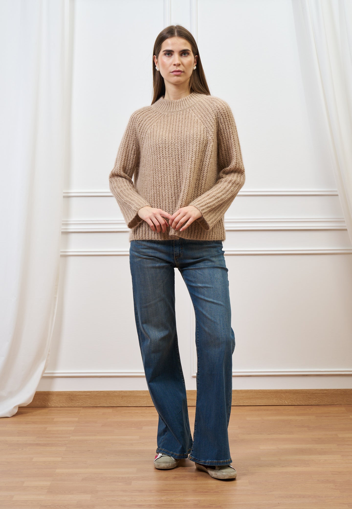 Maglia mohair a coste