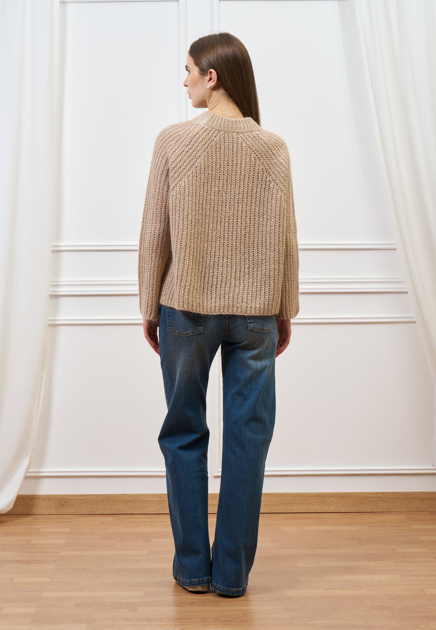 Maglia mohair a coste