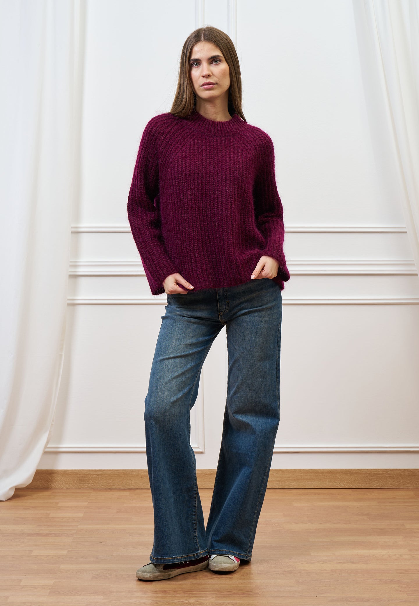 Maglia mohair a coste