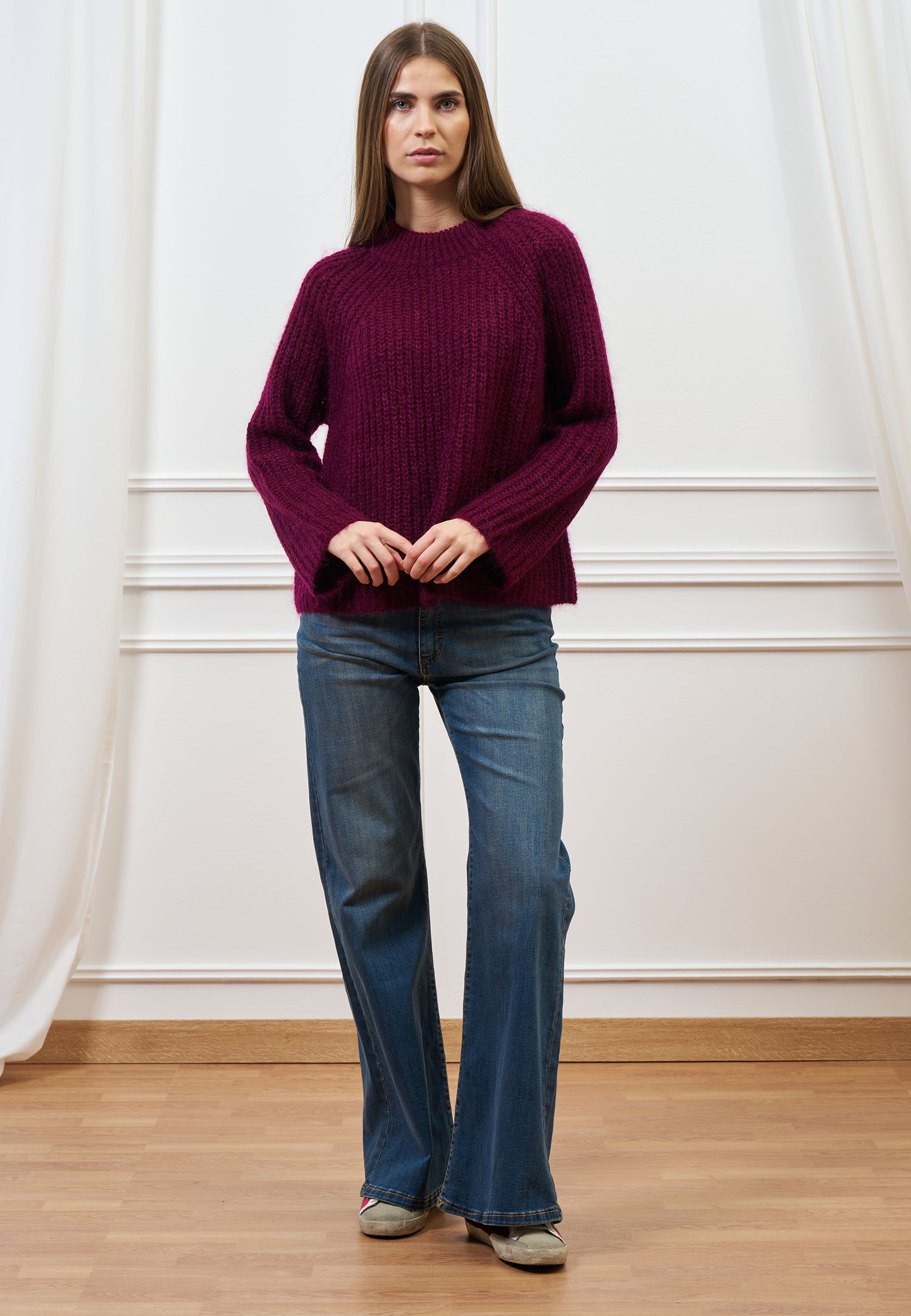 Maglia mohair a coste