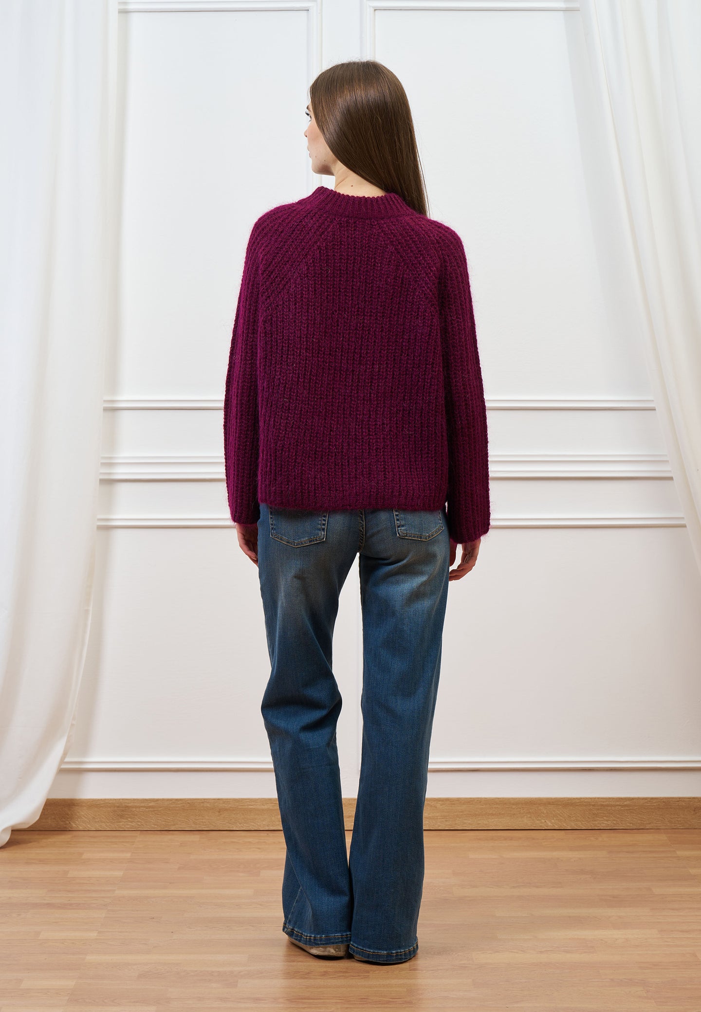 Maglia mohair a coste