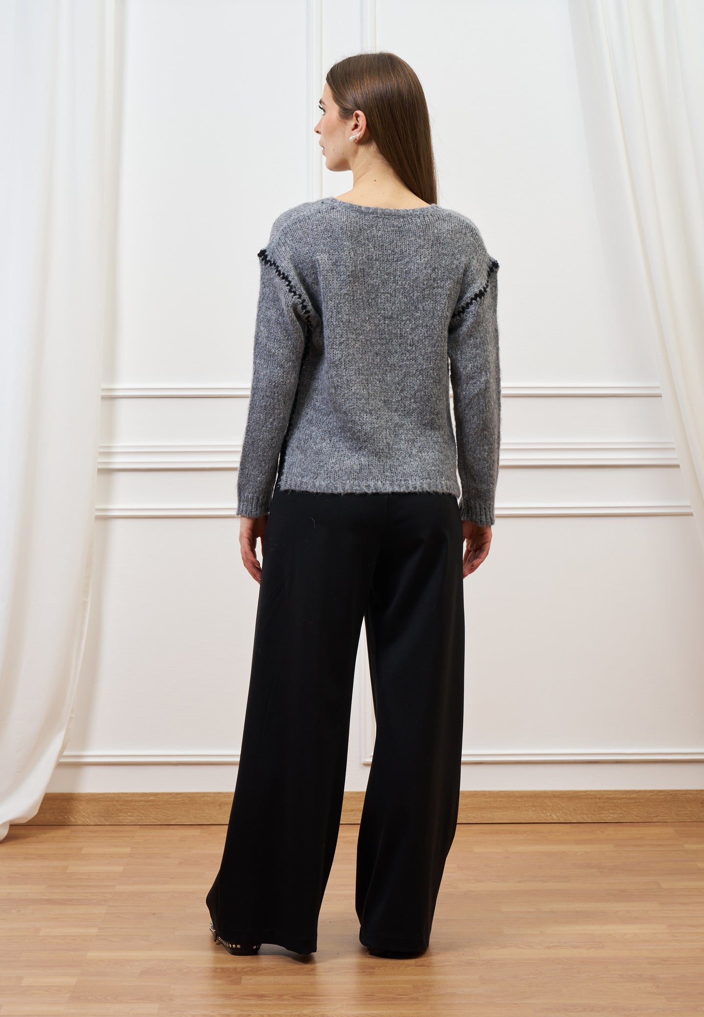 Pantalone palazzo in jersey