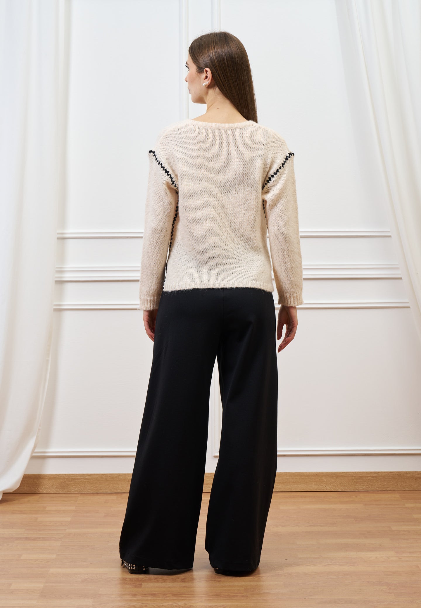 Pantalone palazzo in jersey