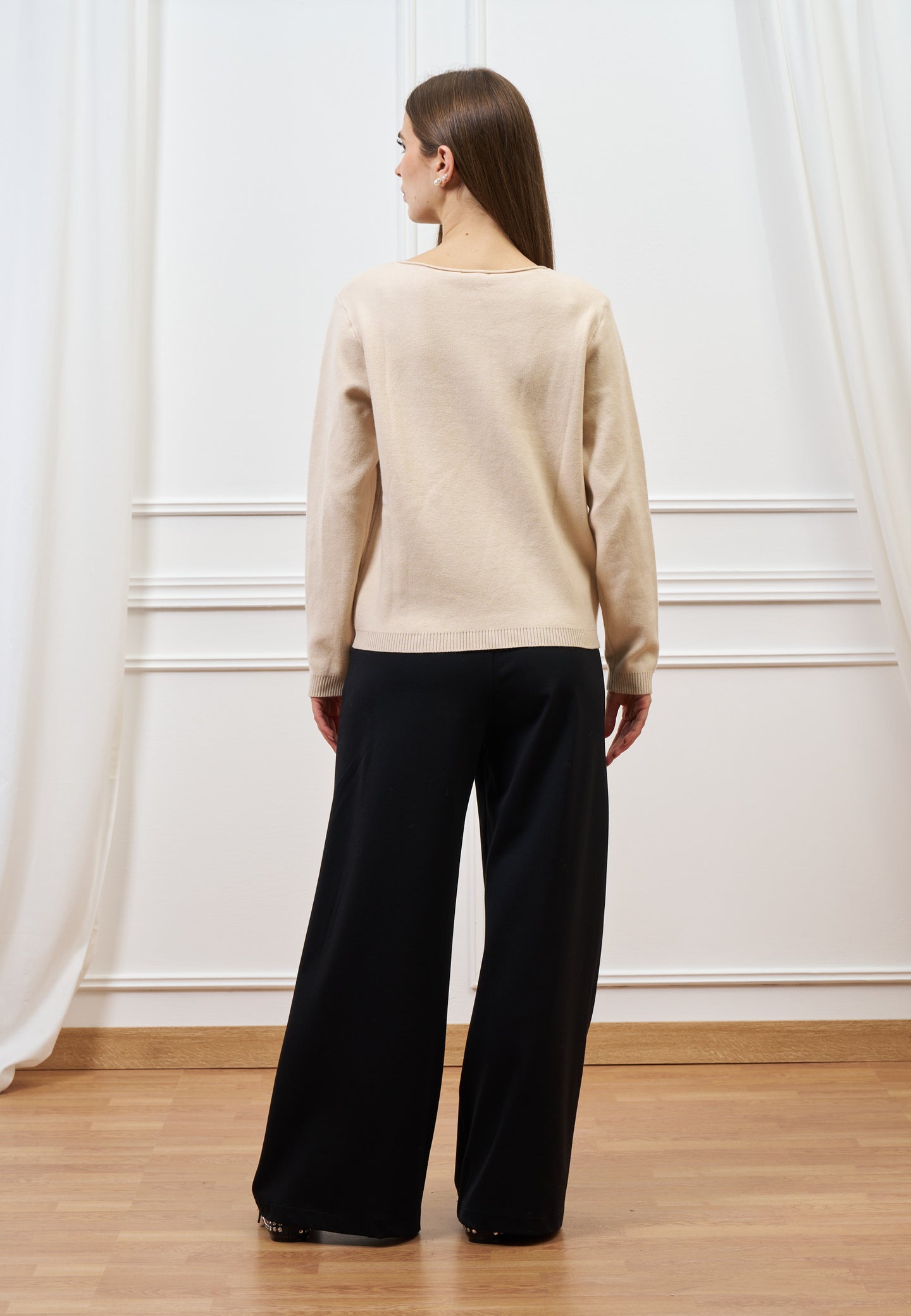 Pantalone palazzo in jersey