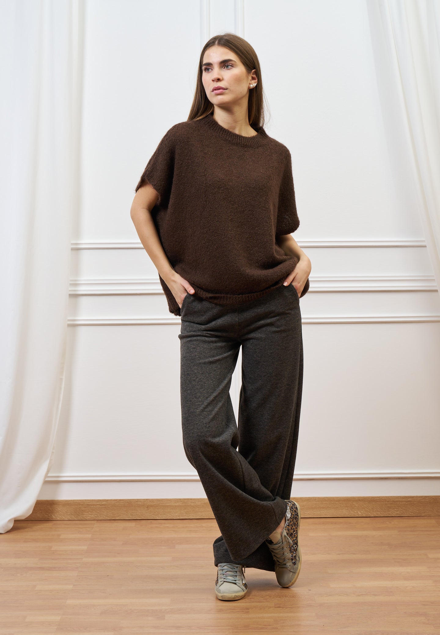 Pantalone palazzo melange