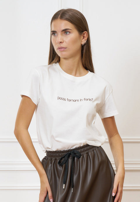 T-shirt girocollo con scritta