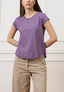 T-shirt mezza manica taglio vivo - MALVA