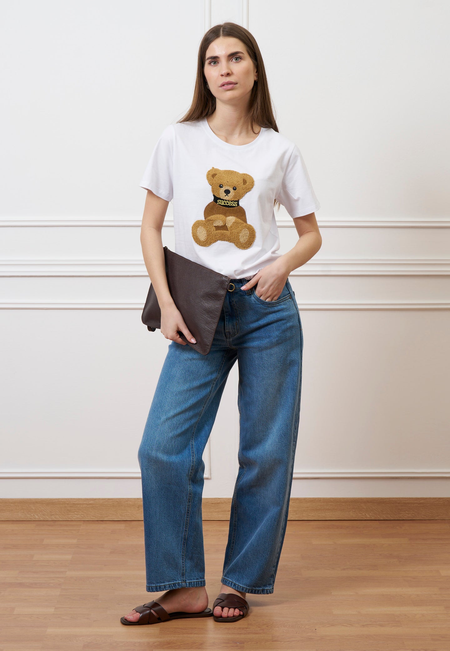 T-shirt con orsetto peluche - BIANCO