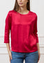 Blusa in raso maniche trequarti  - ROSSO