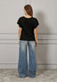 T-shirt maniche sangallo