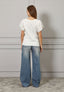 T-shirt maniche sangallo