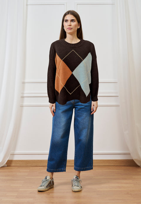 Maglia over fantasia rombi