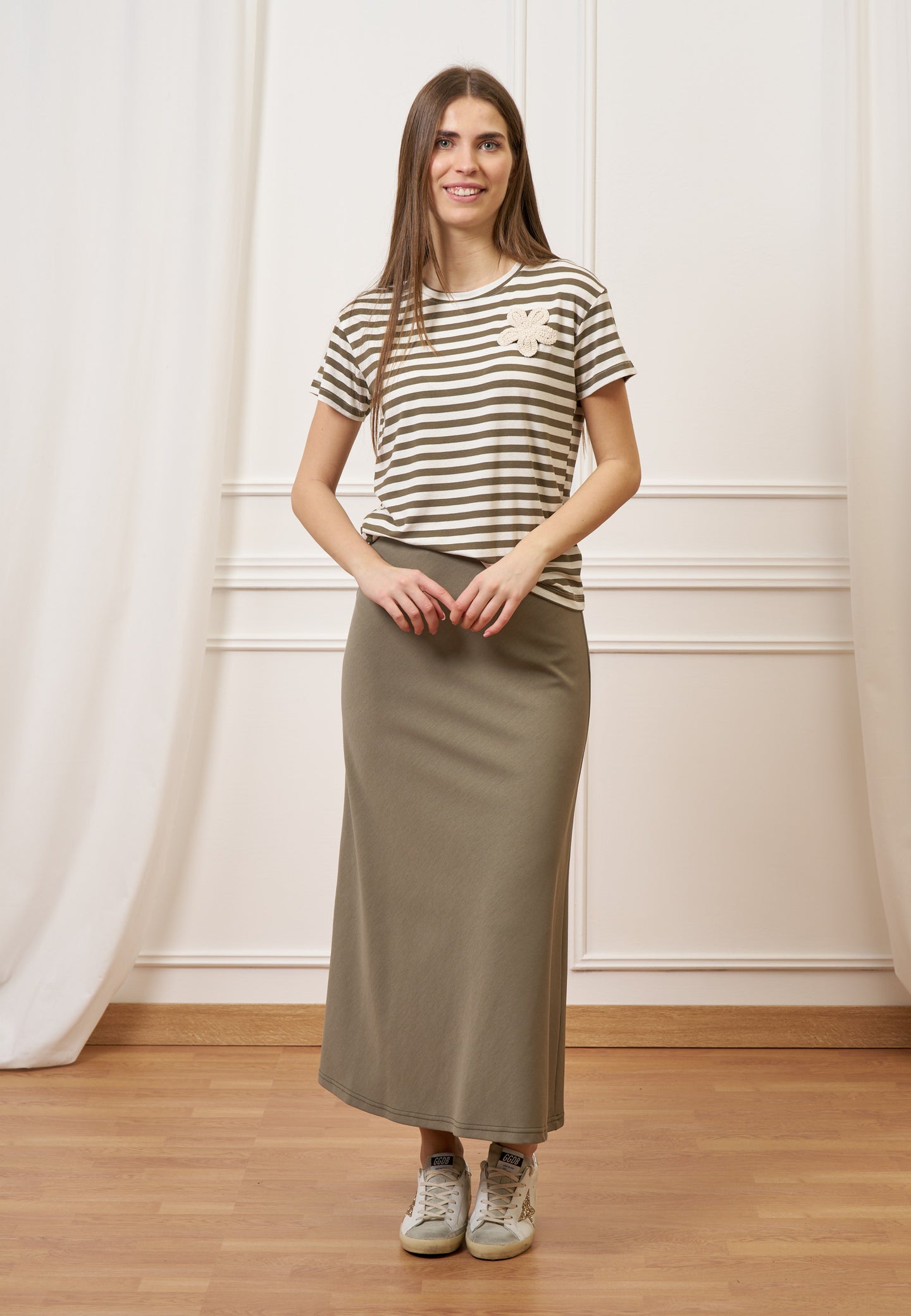 Gonna lunga svasata a vita alta