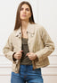 Giubbino con colletto a coste - BEIGE