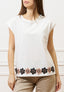 T-shirt con applicazione sul fondo - AVORIO