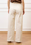 Pantalone palazzo orlo sfrangiato  - AVORIO