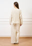 Pantalone palazzo orlo sfrangiato  - AVORIO