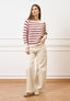 Pantalone palazzo orlo sfrangiato  - AVORIO
