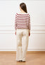Pantalone palazzo orlo sfrangiato  - AVORIO