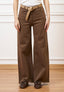 Pantalone palazzo orlo sfrangiato  - FANGO