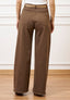 Pantalone palazzo orlo sfrangiato  - FANGO