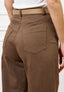 Pantalone palazzo orlo sfrangiato  - FANGO
