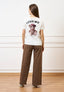 Pantalone palazzo orlo sfrangiato  - FANGO