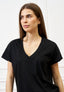 T-shirt over scollo a v - NERO