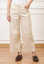 Pantalone con fondo ampio in cotone - AVORIO