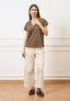 T-shirt over scollo a v - NOCCIOLA