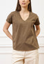 T-shirt over scollo a v - NOCCIOLA