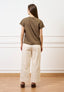 T-shirt over scollo a v - NOCCIOLA