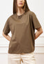 T-shirt in cotone mercerizzato - NOCCIOLA