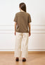 T-shirt in cotone mercerizzato - NOCCIOLA