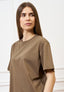 T-shirt in cotone mercerizzato - NOCCIOLA