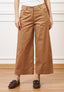 Pantalone con fondo ampio in cotone - NOCCIOLA