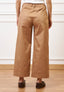 Pantalone con fondo ampio in cotone - NOCCIOLA