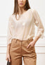 Pantalone con fondo ampio in cotone - NOCCIOLA