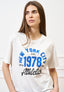 T-shirt con stampa e applicazioni - BIANCO