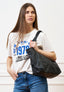 Borsa maxi shopper in pelle - NERO