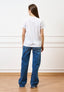 T-shirt over scollo a v - BIANCO