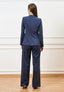Pantalone palazzo melange - BLU