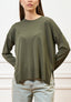 Maglia in viscosa con spacchi - MILITARE